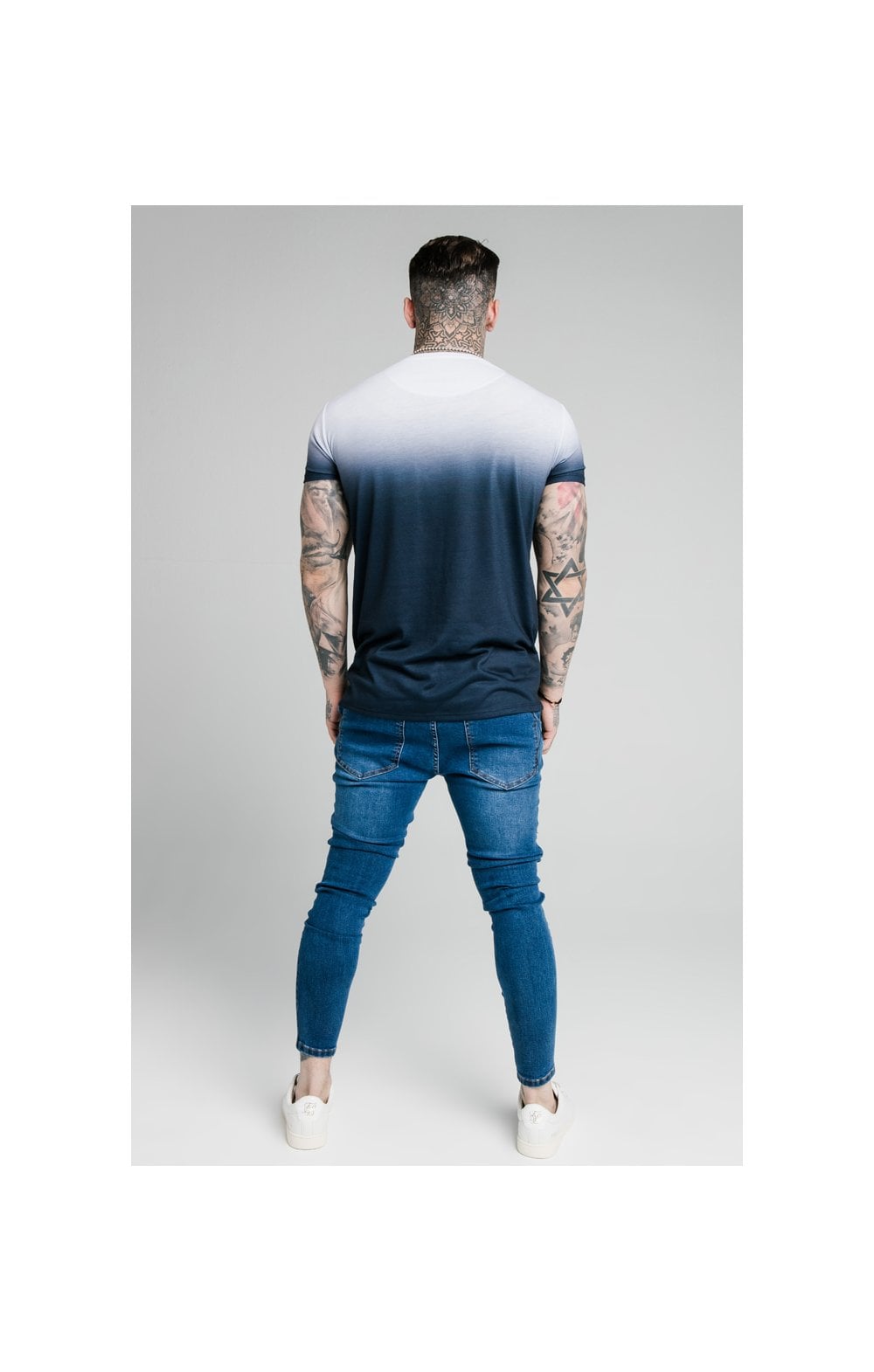 Cargar imagen en el visor de la galería, SikSilk Skinny Distressed Patch Jeans - Midstone (5)