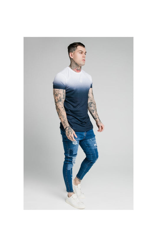 SikSilk Skinny Distressed Patch Jeans - Midstone