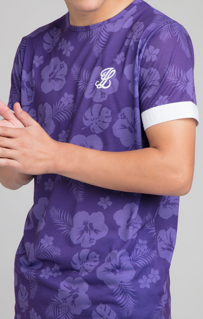 Cargar imagen en el visor de la galería, Boys Illusive Purple Floral T-Shirt (1)