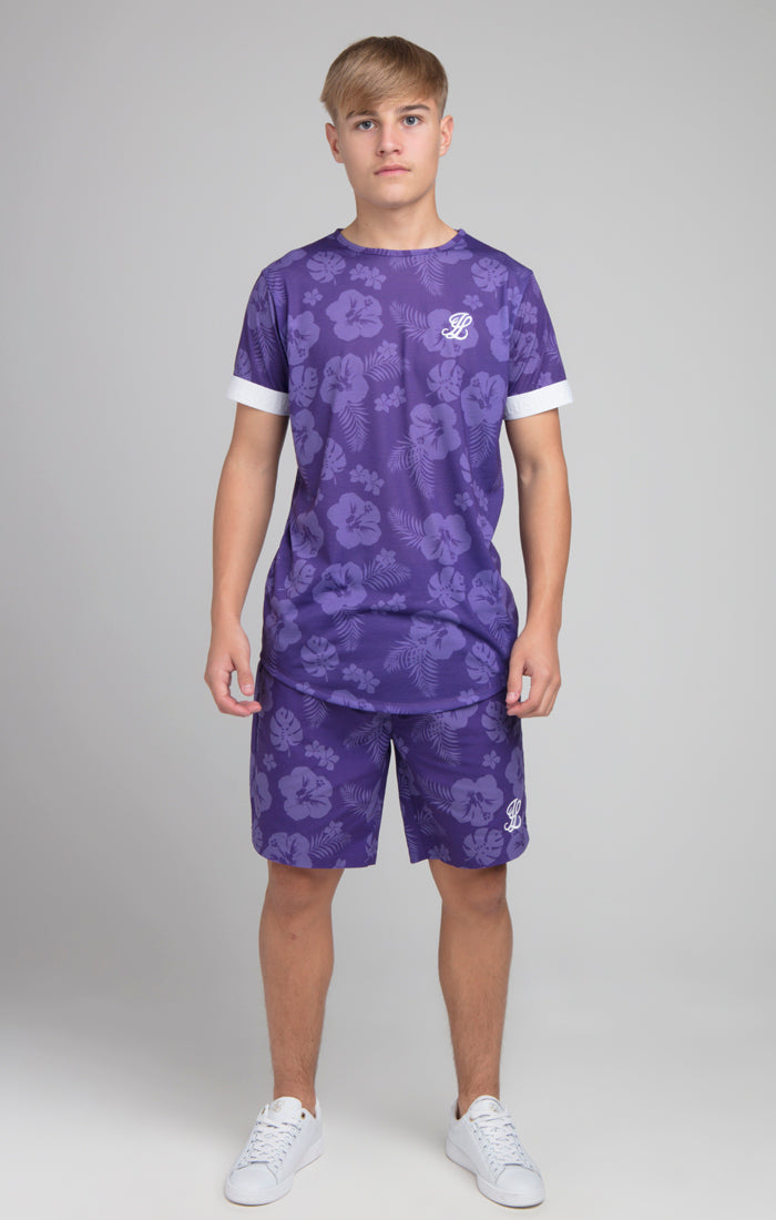 Cargar imagen en el visor de la galería, Boys Illusive Purple Floral T-Shirt (2)