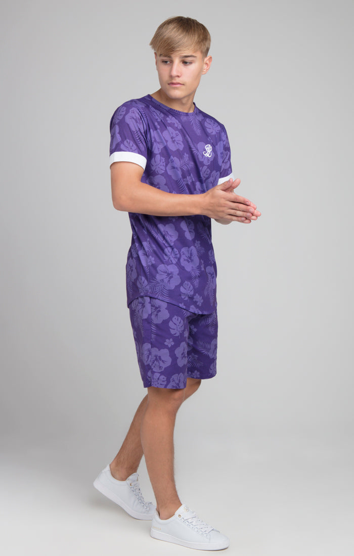 Cargar imagen en el visor de la galería, Boys Illusive Purple Floral T-Shirt (3)