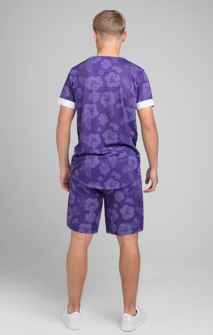 Cargar imagen en el visor de la galería, Boys Illusive Purple Floral T-Shirt (4)