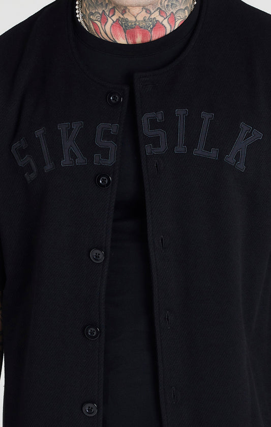 Sweater de béisbol SikSilk Retro Elite - Negro