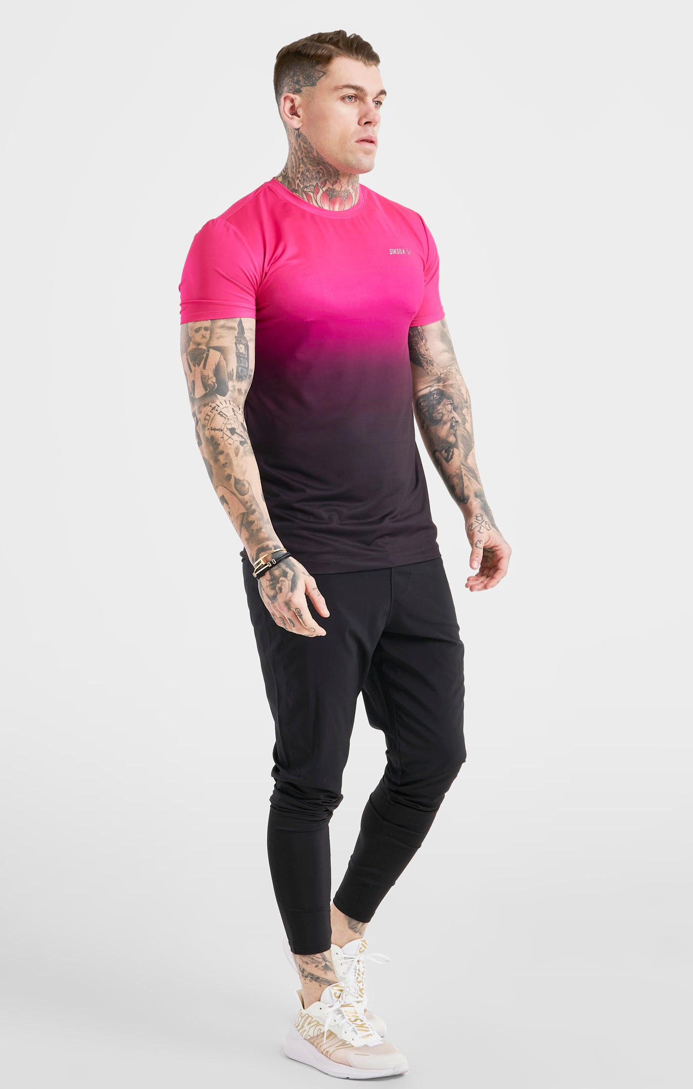Cargar imagen en el visor de la galería, Camiseta Rosa Desteñida Deportiva Con Corte Musculoso (3)