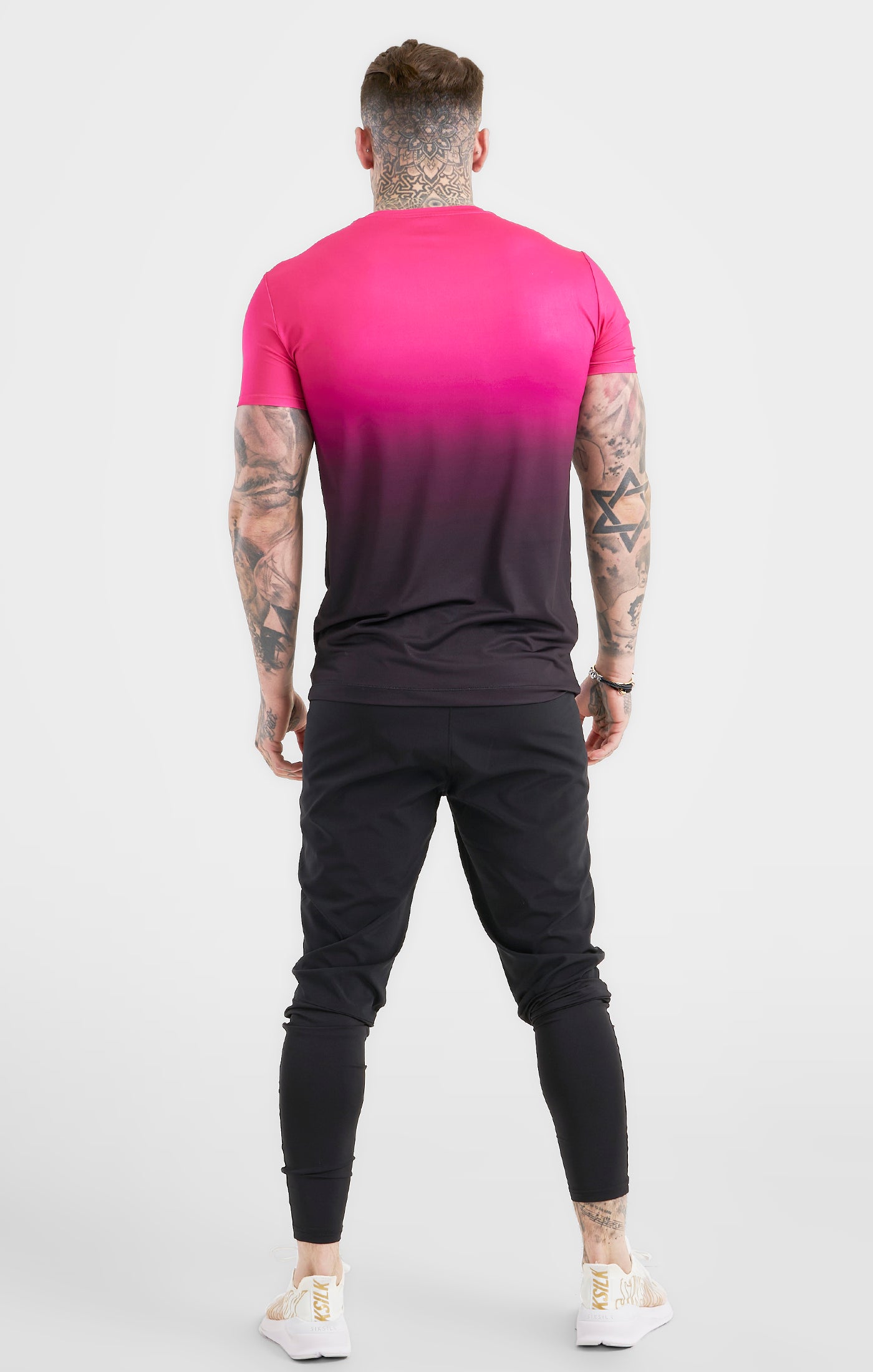 Cargar imagen en el visor de la galería, Camiseta Rosa Desteñida Deportiva Con Corte Musculoso (4)