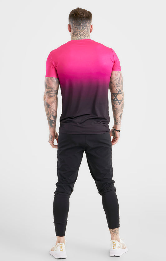 Camiseta Rosa Desteñida Deportiva Con Corte Musculoso