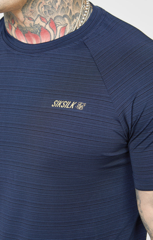 Navy Sports Textured Look T-Shirt