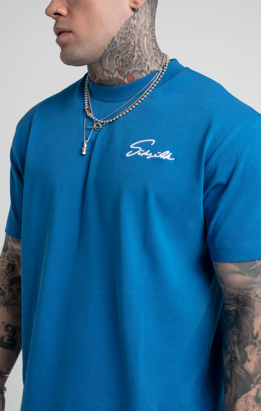 Camiseta Oversize con Inscripción Estampada Verde Azulado