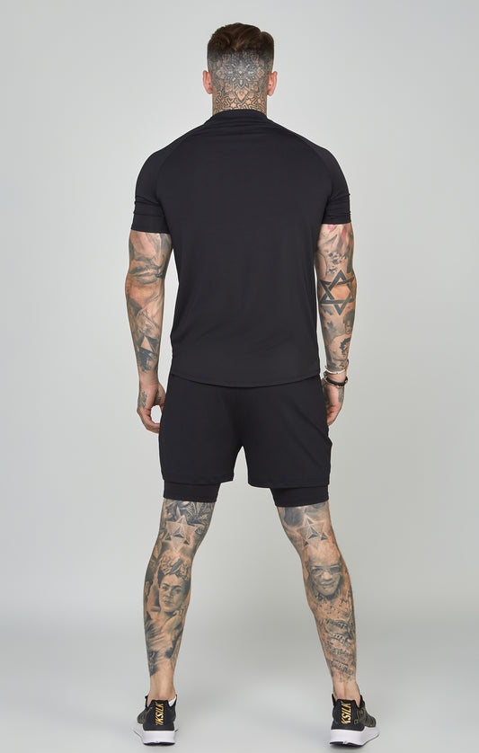 Black Sports Curved Hem Muscle Fit T-Shirt