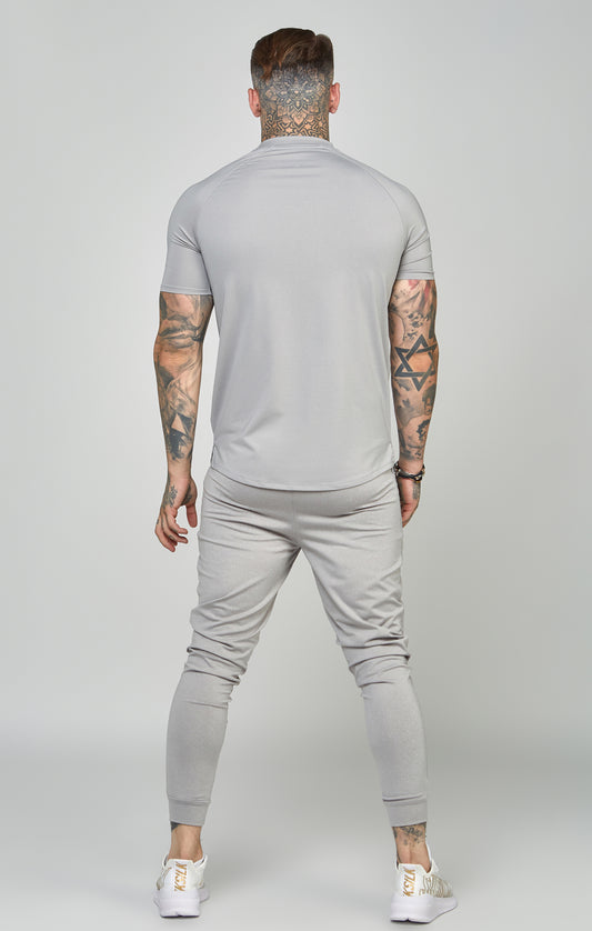 Grey Sports Curved Hem Muscle Fit T-Shirt