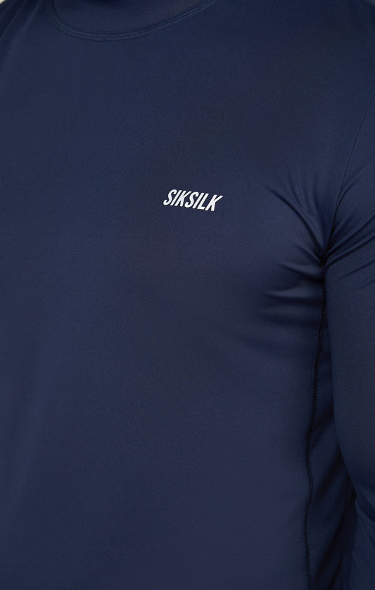 Navy Sports Muscle Fit Long Sleeve Top
