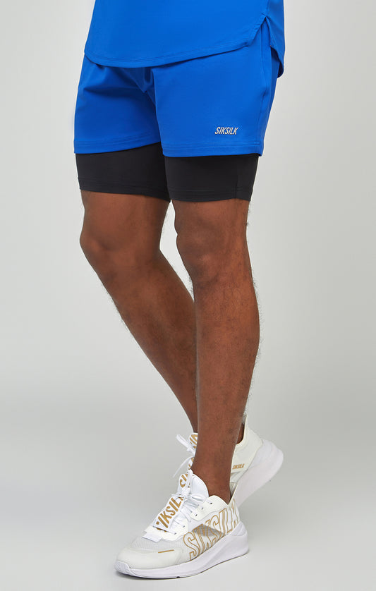 Blue Sports Dual Layer Short