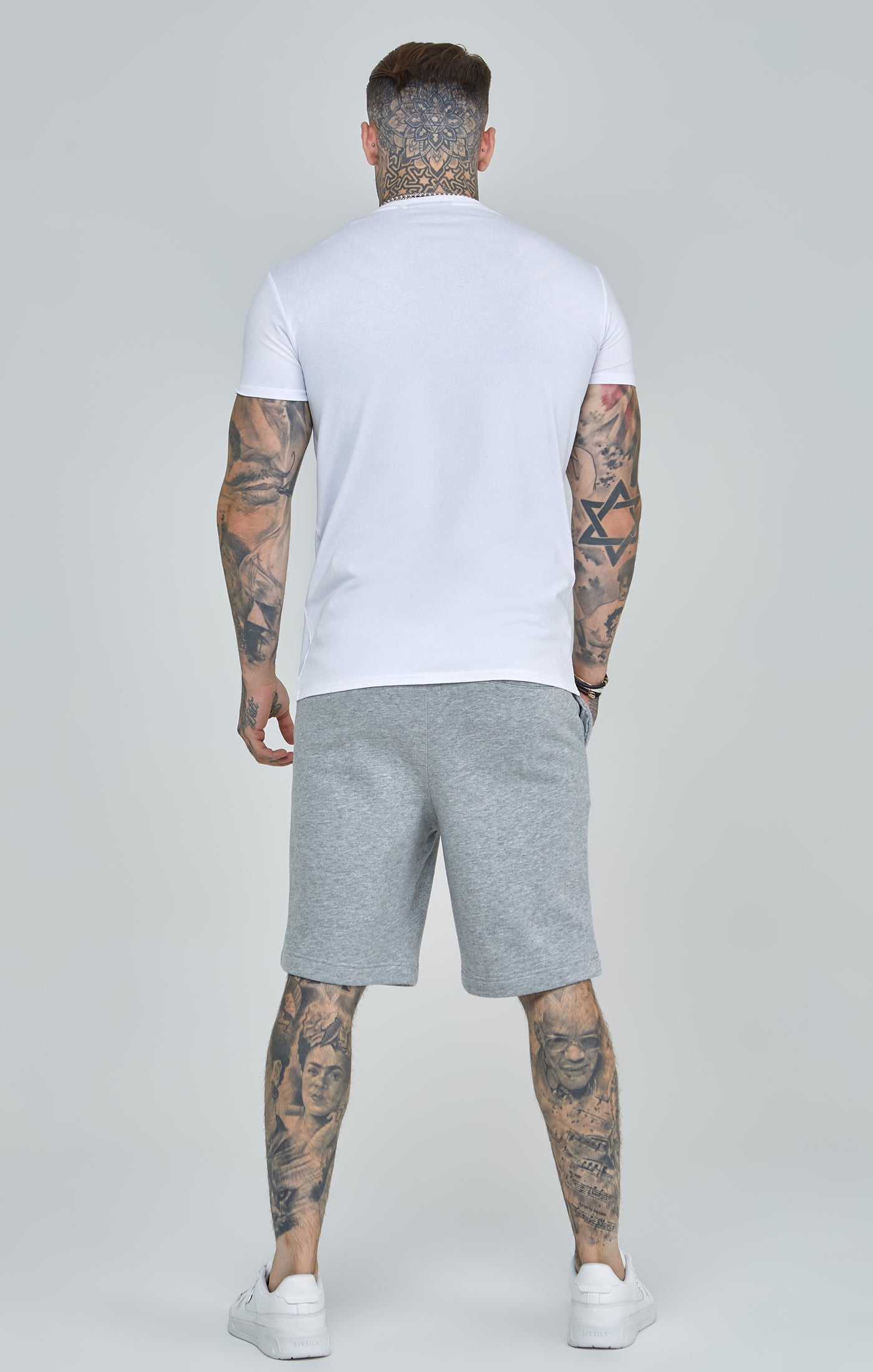 Cargar imagen en el visor de la galería, Grey Marl Essential Fleece Shorts (4)