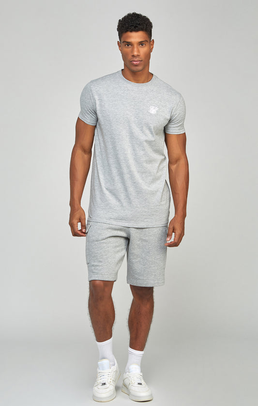 Grey Marl Essential Cargo Fleece Shorts