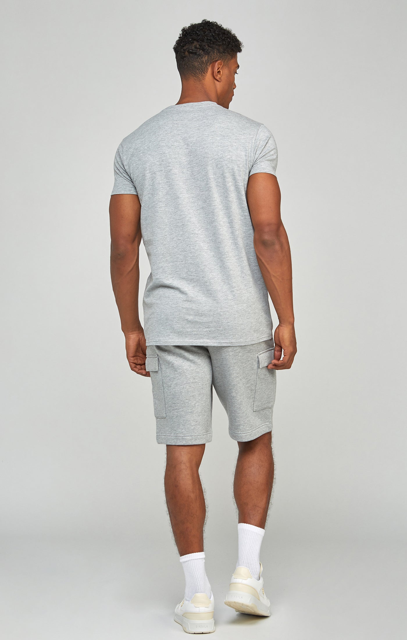 Cargar imagen en el visor de la galería, Grey Marl Essential Cargo Fleece Shorts (4)