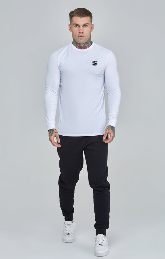 White Essential Long Sleeve Muscle Fit T-Shirt