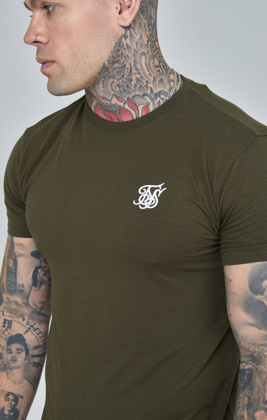 Khaki Essential Short Sleeve Muscle Fit T-Shirt