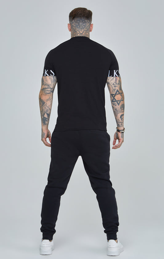Black Essential Elastic Cuff Muscle Fit T-Shirt