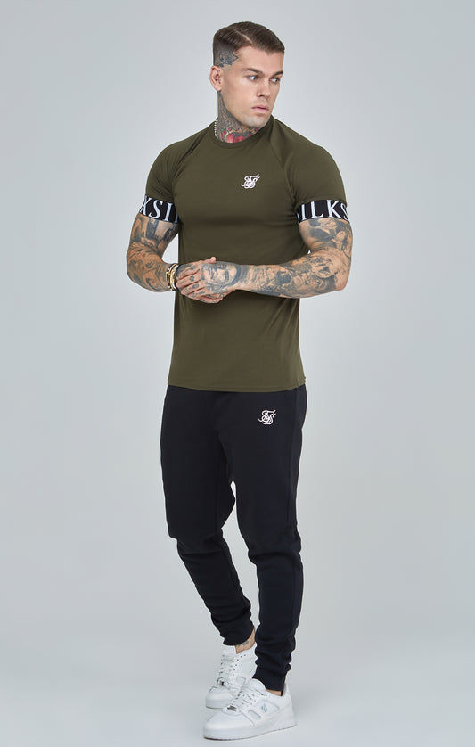Khaki Essential Elastic Cuff Muscle Fit T-Shirt
