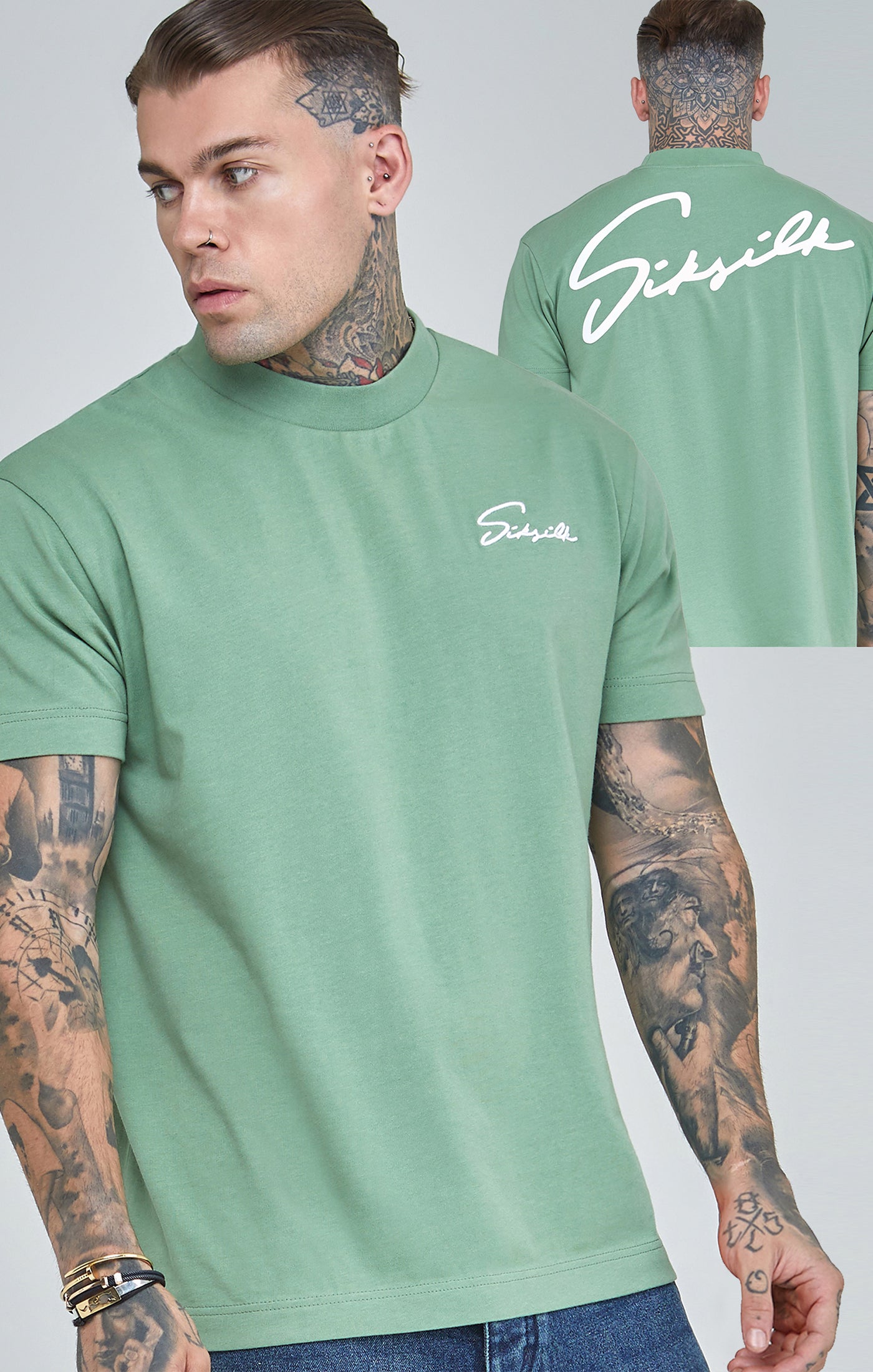 Cargar imagen en el visor de la galería, Green Script Print Oversized T-Shirt