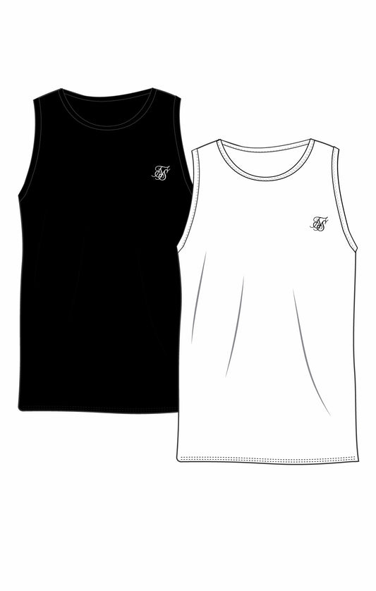 Pack de 2 Camisetas de Tirantes Muscle Fit Esenciales Blanca y Negra