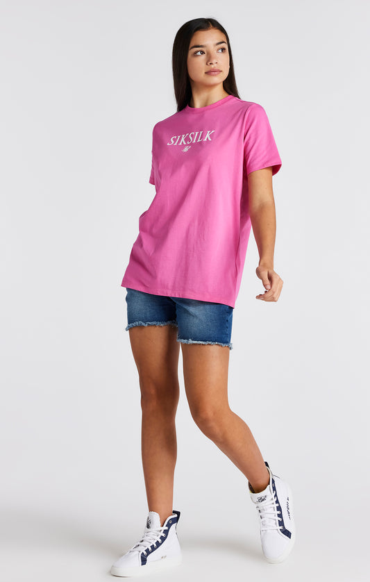 Girls Pink Branded T-Shirt