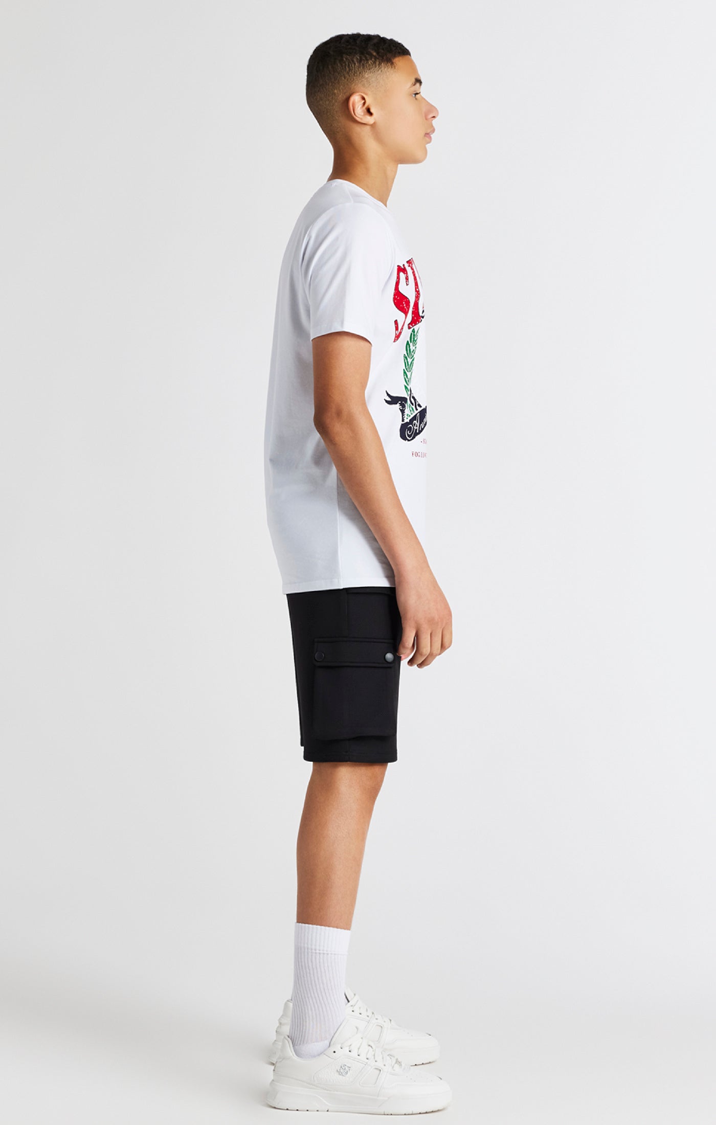 Cargar imagen en el visor de la galería, Boys White Varsity T-Shirt (3)