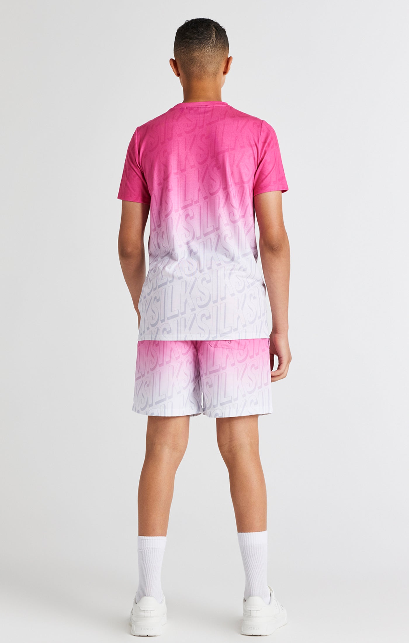 Cargar imagen en el visor de la galería, Boys Pink Branded Fade T-Shirt (4)