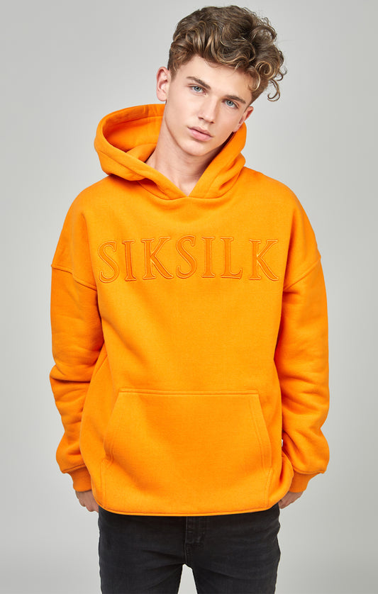 Boys Orange Applique Relaxed Fit Hoodie