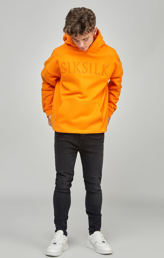 Boys Orange Applique Relaxed Fit Hoodie