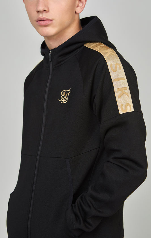 Sudadera con Capucha con Cremallera y Banda Negra para Niño