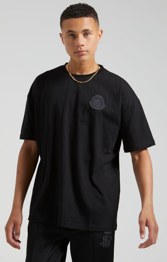 Boys Messi x SikSilk Black Lion Graphic Oversized T-Shirt