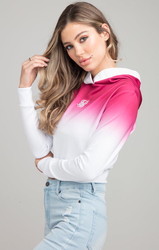 SikSilk High Fade Track Top - Pink & White