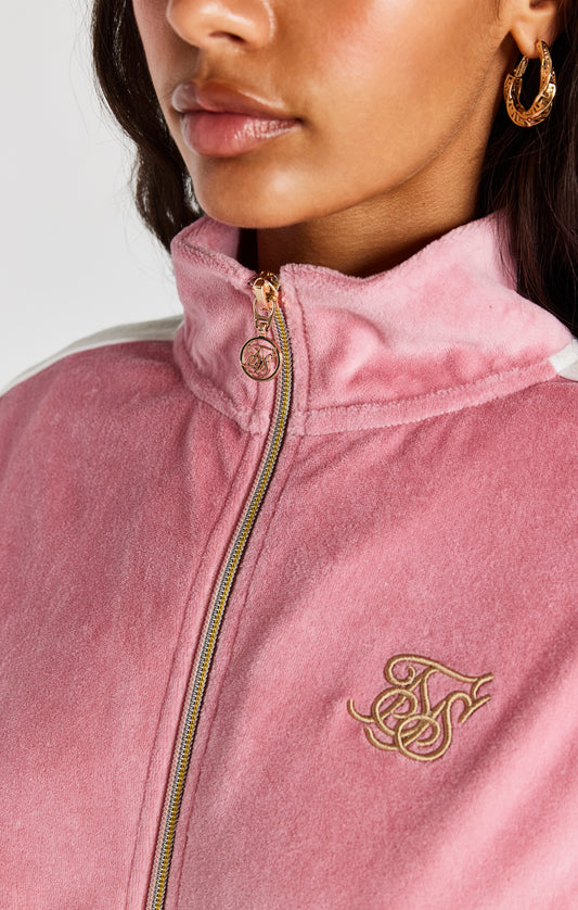 Pink Velour Track Top
