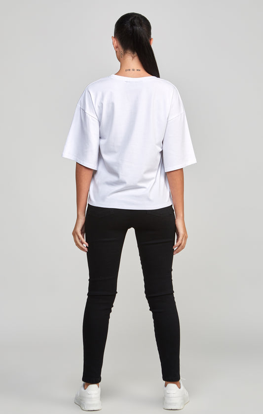 White Varsity Crop T-Shirt